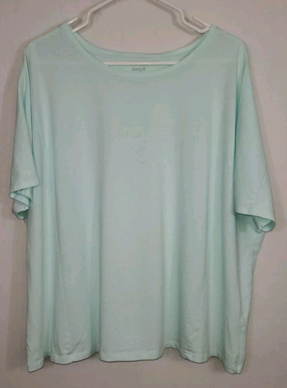 Pure Jill 3X Seamed easy tee cotton/modal light mint green rounded neck